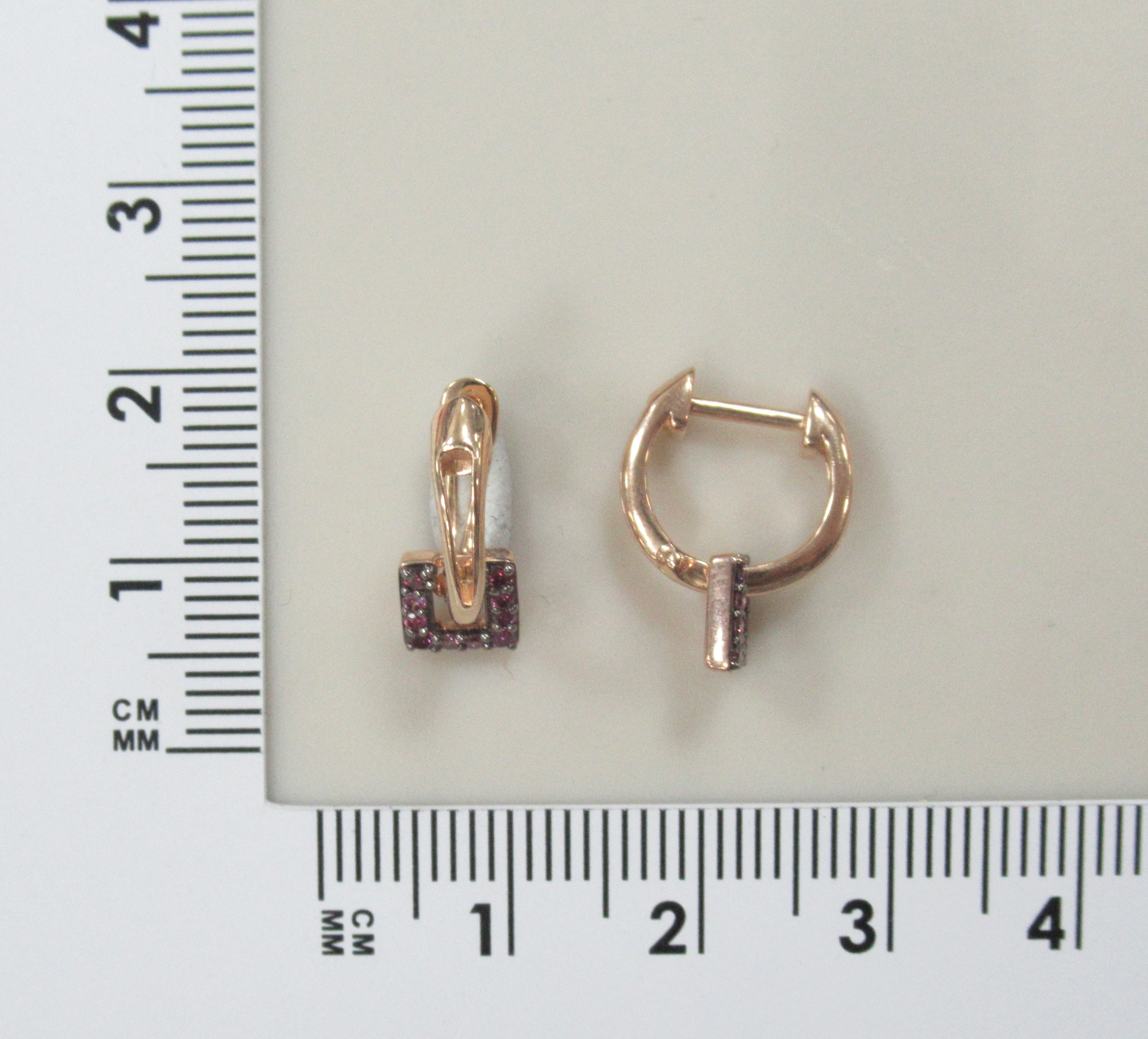 Серебряные серьги-трансформеры с розовыми бриллиантами